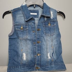 Boys or girls 5 T denim vest